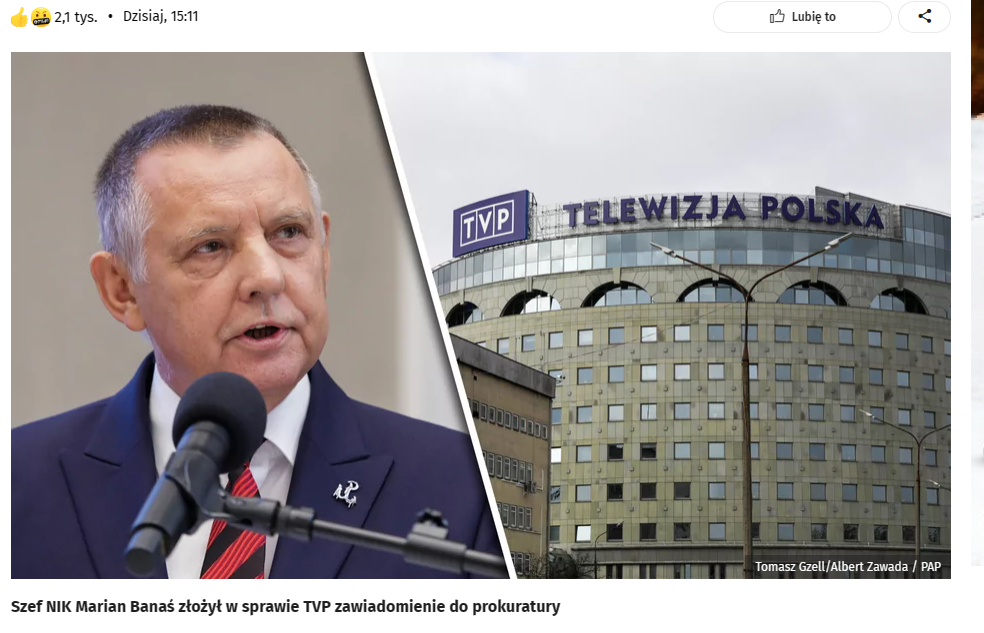 Marian Banaś uderza w TVP