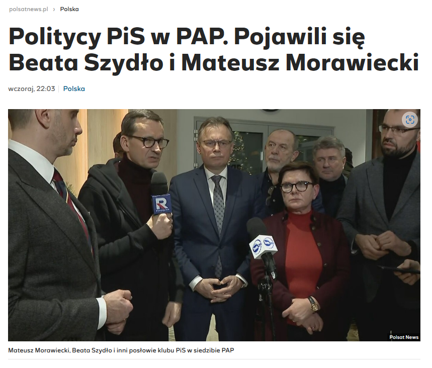 Beata Szydło i Mateusz Morawiecki w PAP